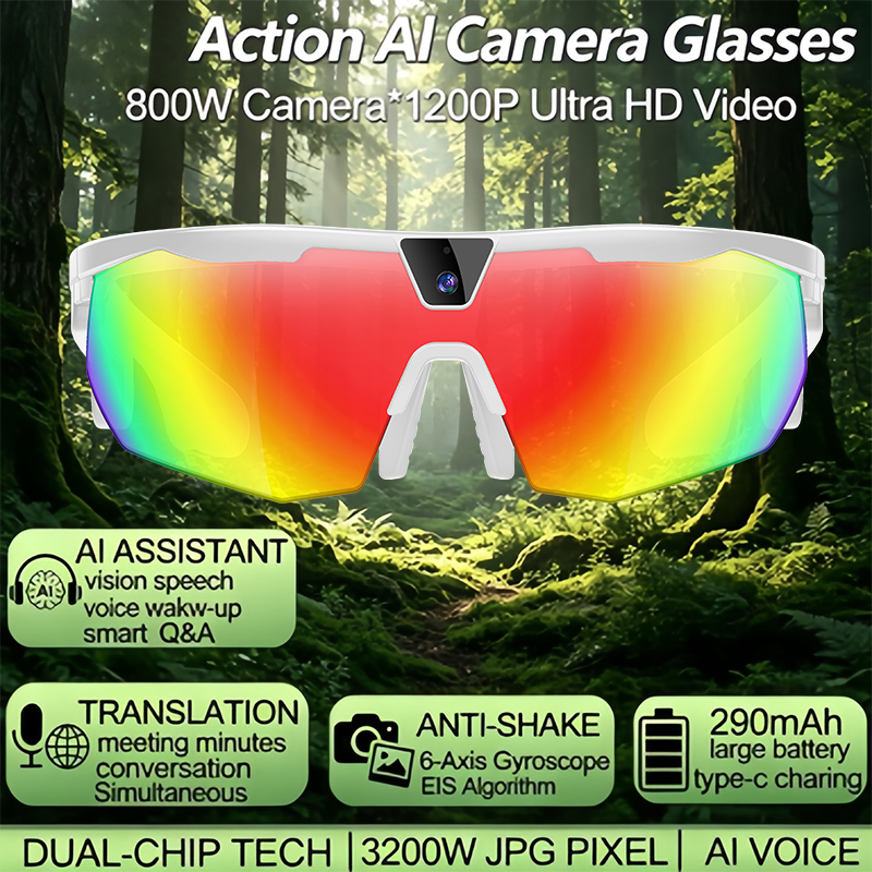 Outdoor Sport Camera - 2026 AI Skiing Smart Glasses 800W