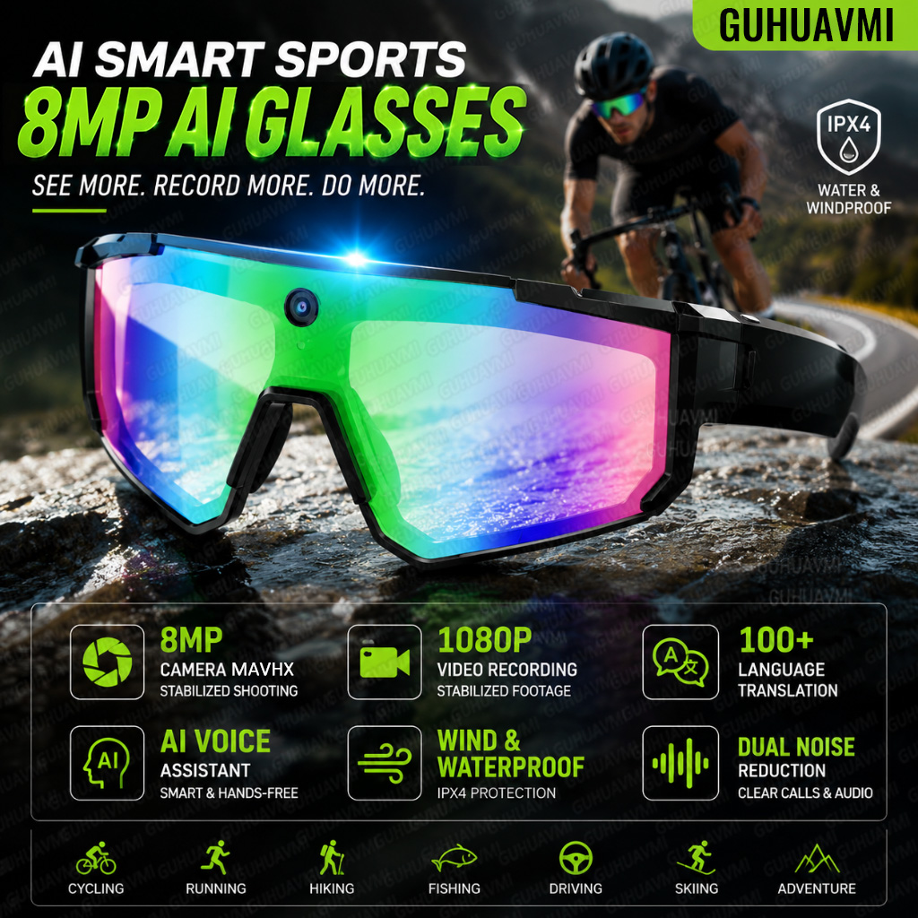 Outdoor Sport Camera - AI Smart Glasses with Camera HD