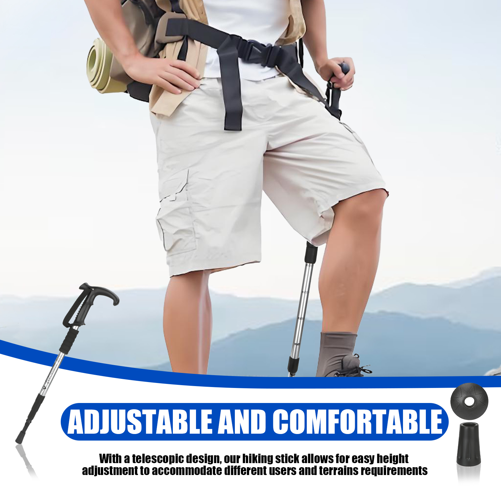 Outdoor Sport Climbing Gear - Aluminum Alloy Walking Stick for Hiking