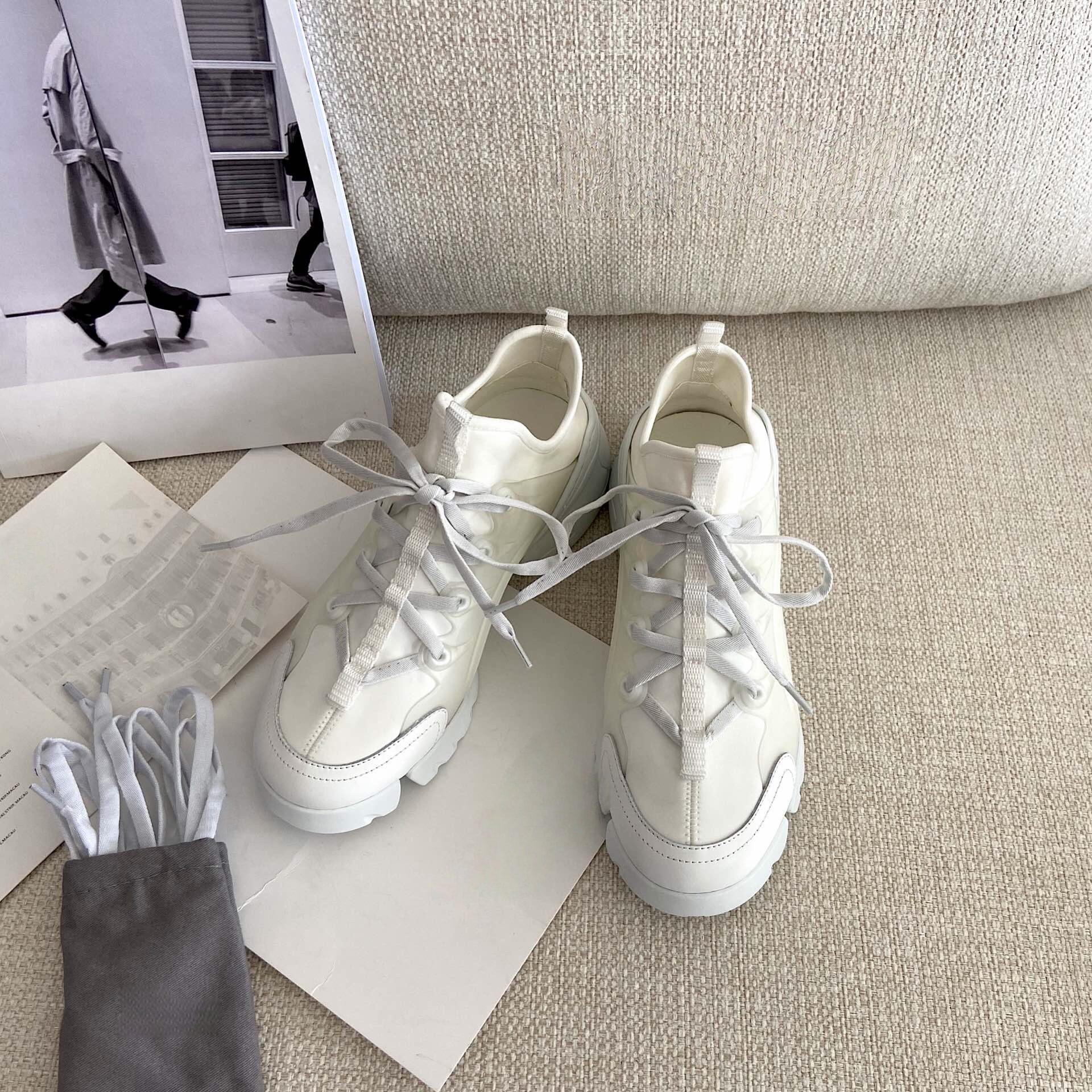 Outdoor Sports Shoes - Brand Discount Women's Platform Sneakers Leather-Trimmed