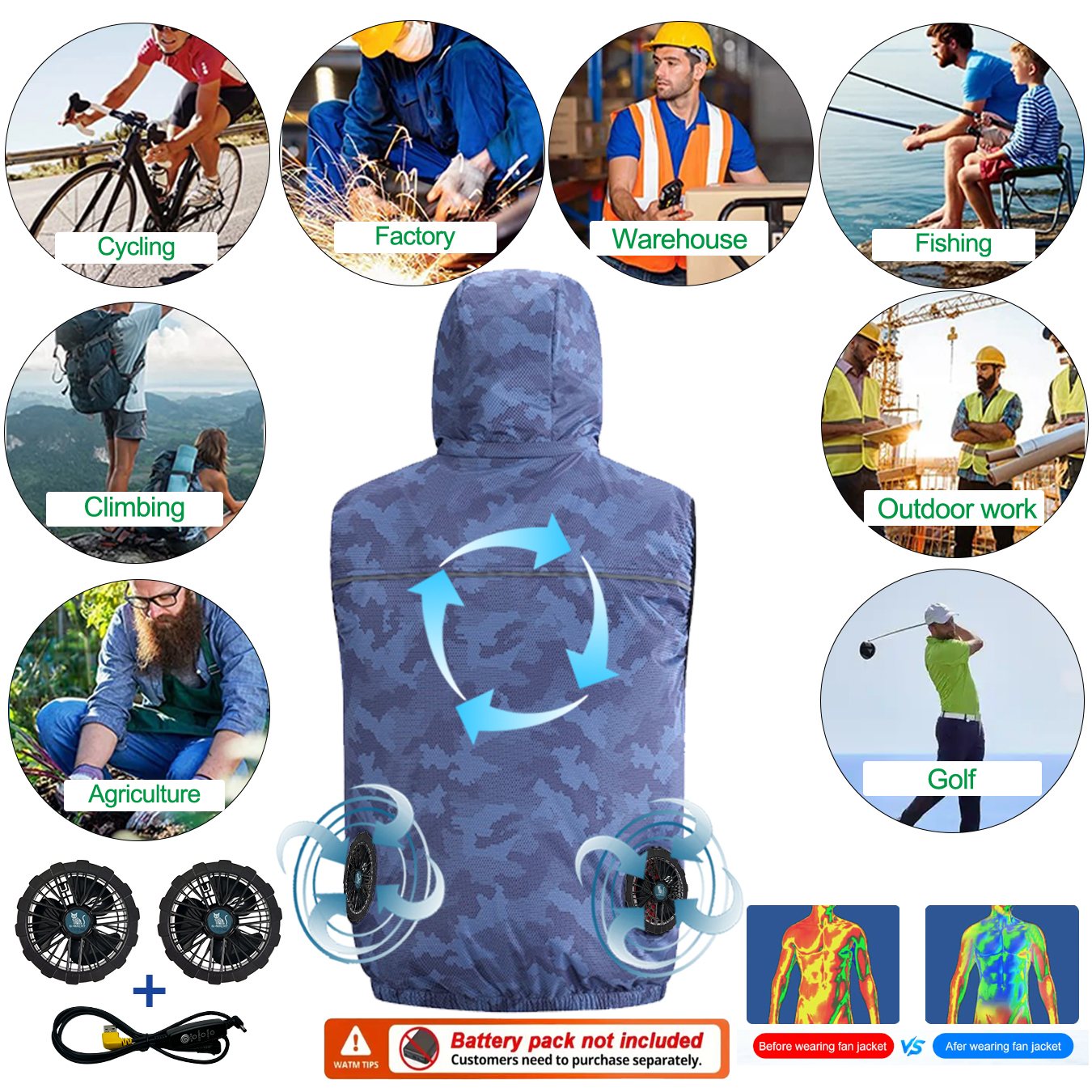 Summer Sport 12V/5V Fan Air Co - đánh giá và giá Outdoor Sport Jacket Brand