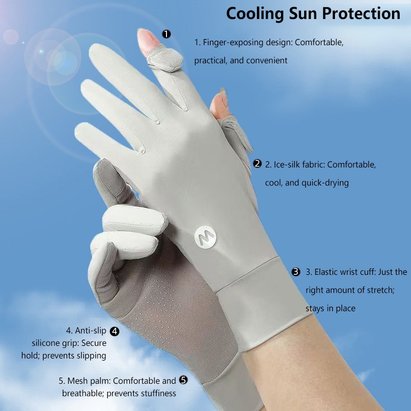 Sunscreen Ice Silk Breathable  - đánh giá và giá Outdoor Sport Gloves