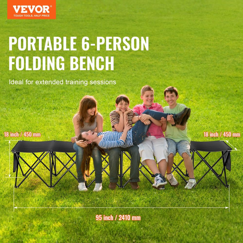 Portable Folding Bench, 6 Seat - đánh giá và giá Outdoor Sport Bench