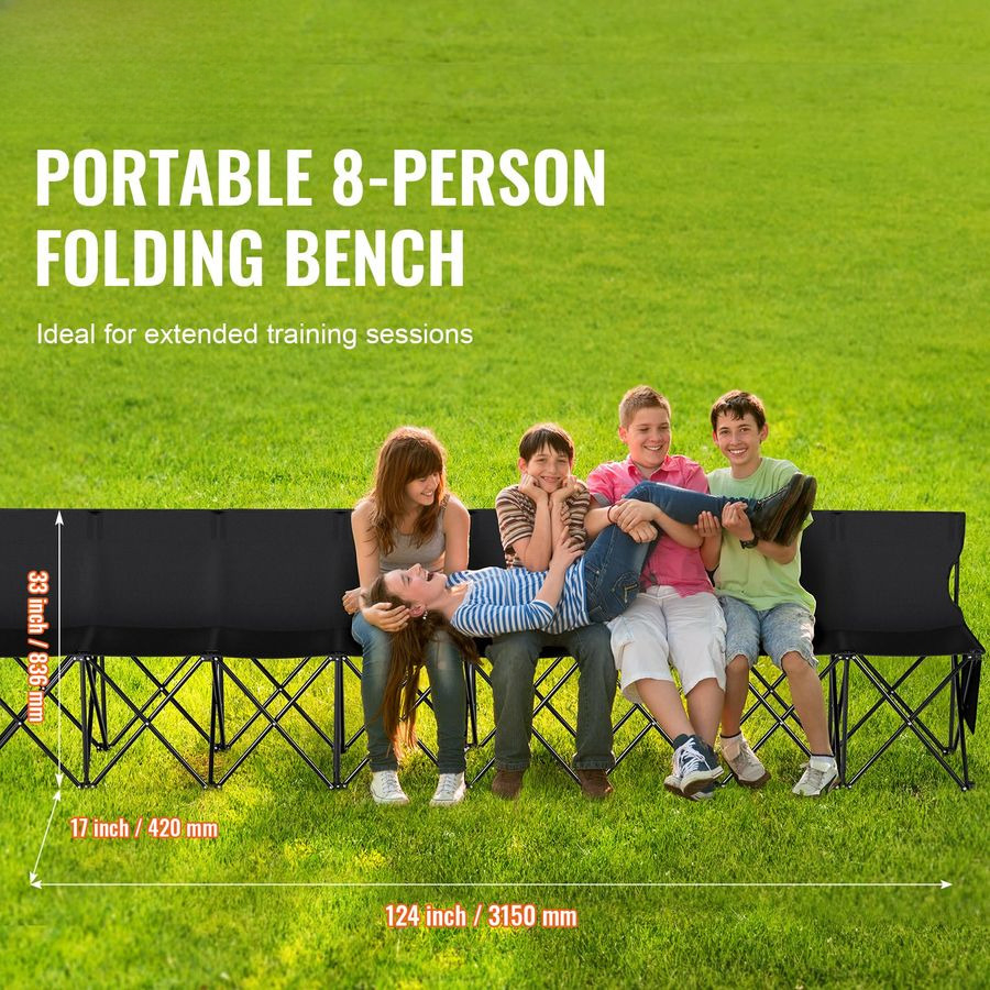 Portable Folding Bench, 8 Seat - đánh giá và giá Outdoor Sport Bench