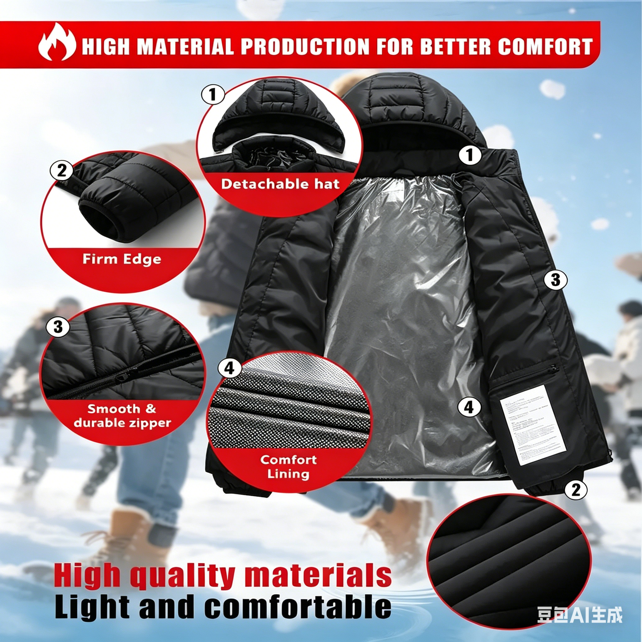 23 Areas Heating Jacket, Polye - đánh giá và giá Outdoor Sport Winter Jacket